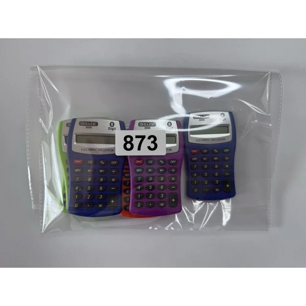 Pocket Size Calculator 8-Digit, LCD Display,Assorted Color, 7 Pack, Tested